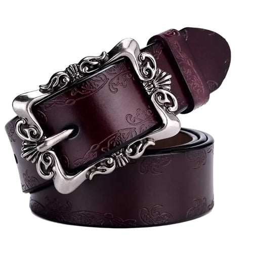 Gothic Buckle Genuine Leather Belt