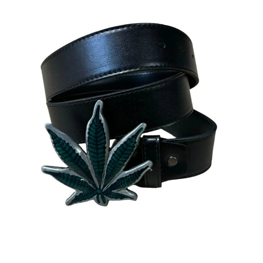 0437 - Weed Plant Buckle Belt