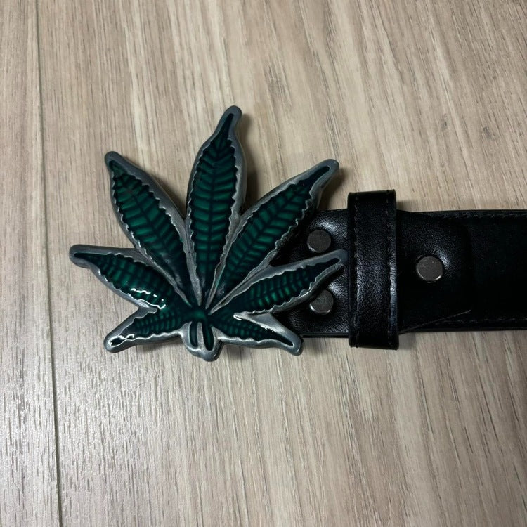 0437 - Weed Plant Buckle Belt