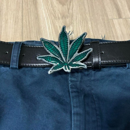 0437 - Weed Plant Buckle Belt