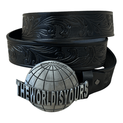 0345 - Worldwide Globe Buckle Belt