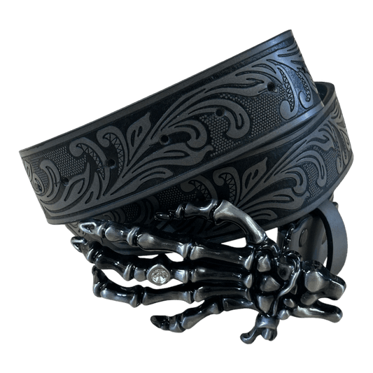 0331 - Skeleton Buckle Floral Belt