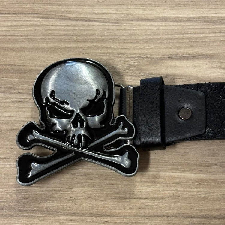 0069 - Crossbone Skull Buckle Belt