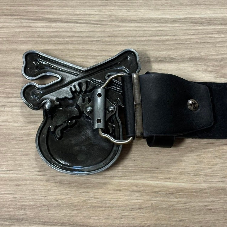 0069 - Crossbone Skull Buckle Belt