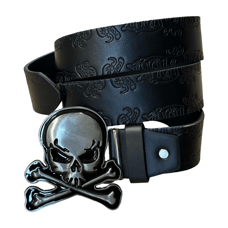 0069 - Crossbone Skull Buckle Belt