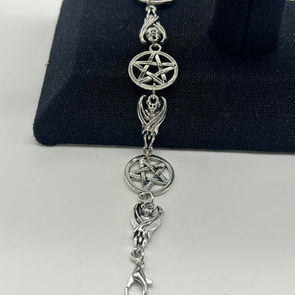 0220 - Gothic Bat Pentagram Bracelet