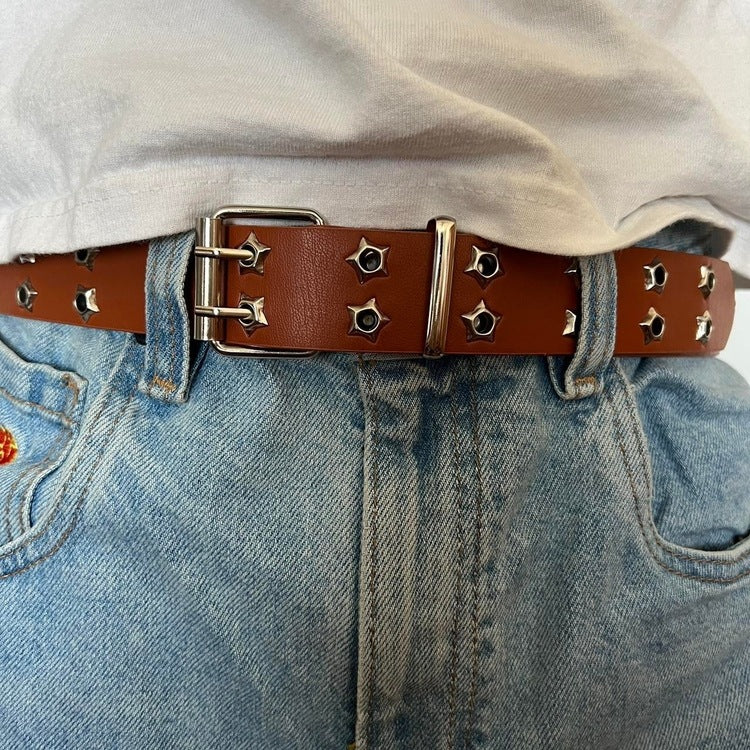 0061 - Star Rivet Belt (tan)