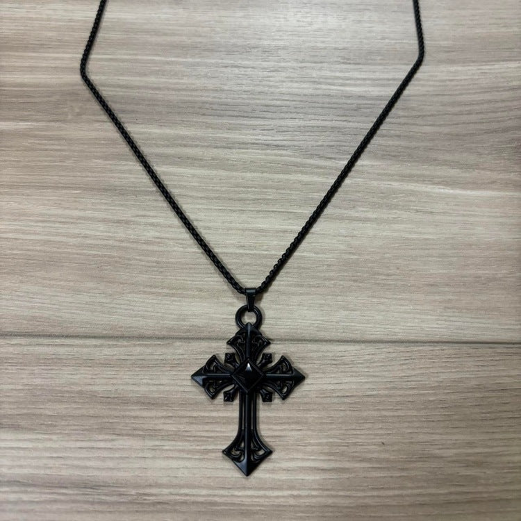 0203 - Black Opiumcore Cross Necklace