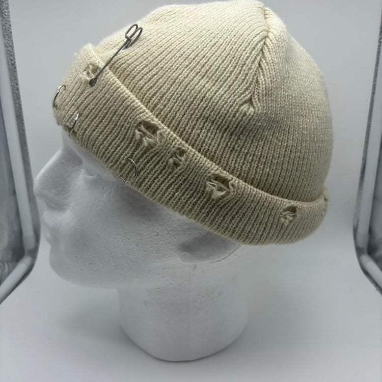 0091 - Pierced Fisherman Beanie (beige)