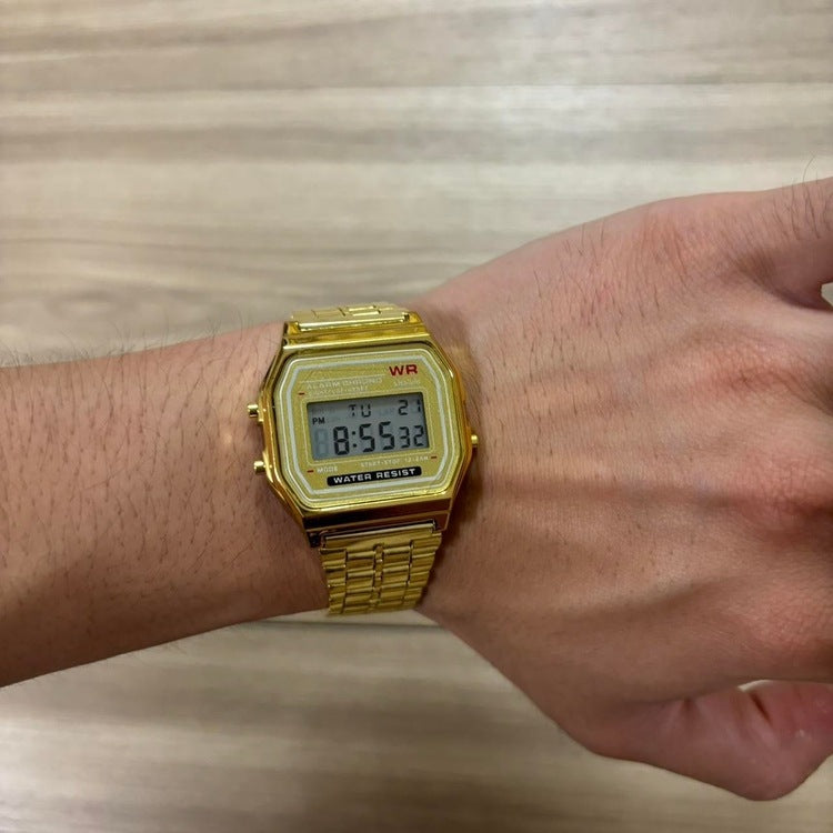 0150 - Retro Square Gold Digital Watch