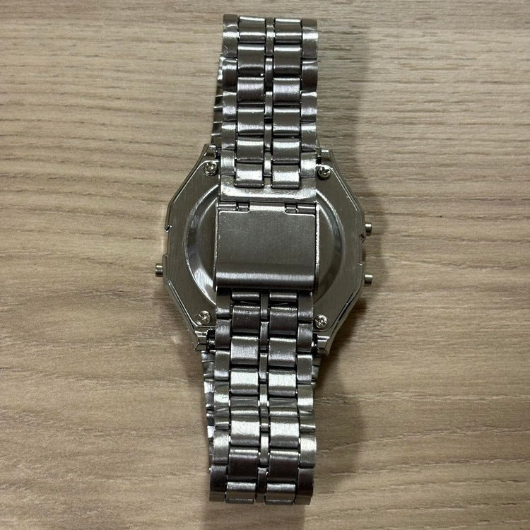 0151 - Retro Square Steel Digital Watch