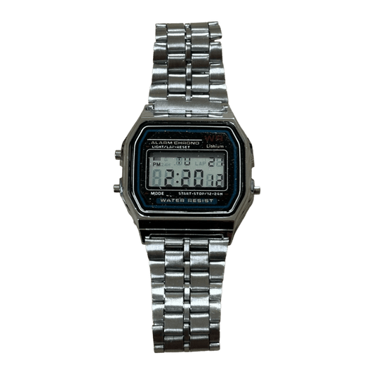 0151 - Retro Square Steel Digital Watch