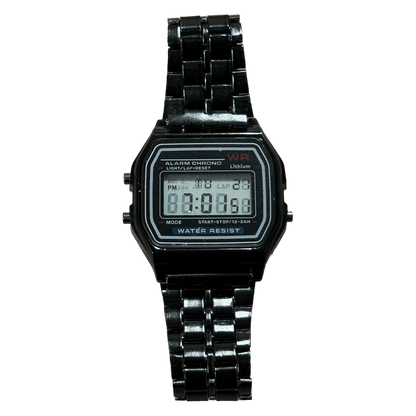 0154 - Retro Square Black Digital Watch