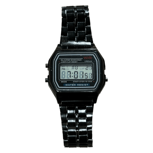 0154 - Retro Square Black Digital Watch