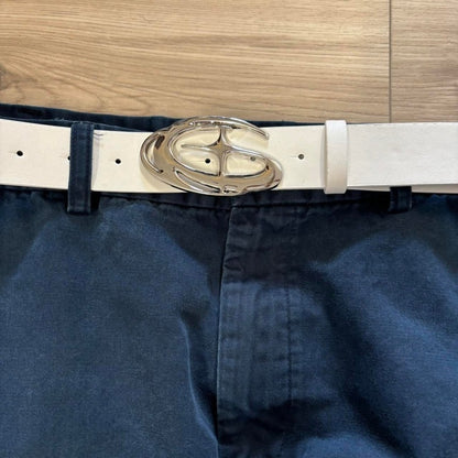 0064 - Star Moon Buckle Belt (White)