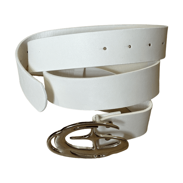 0064 - Star Moon Buckle Belt (White)