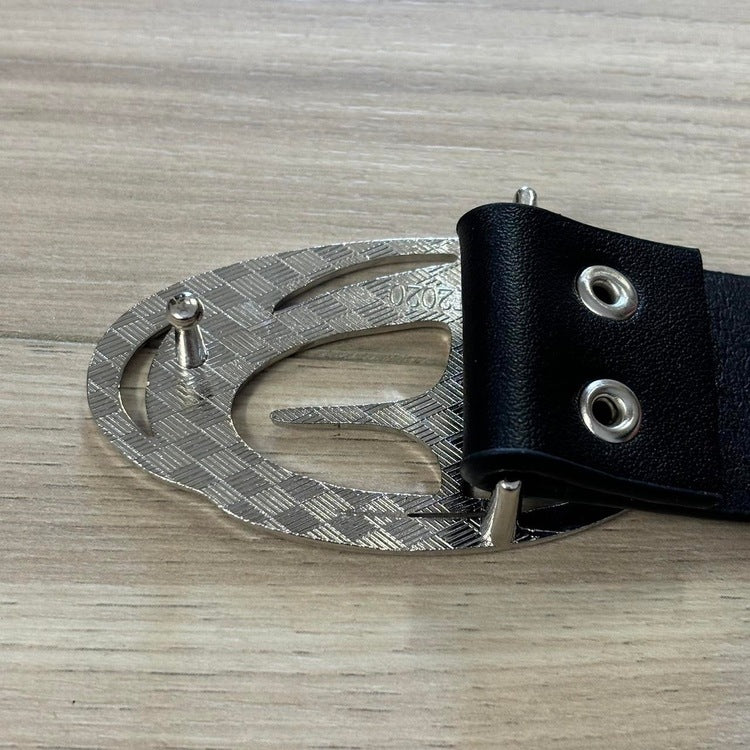 0054 - Star Moon Buckle Belt (Black)