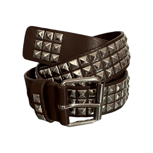 0031 - Pyramid Studded Belt (coffee brown)