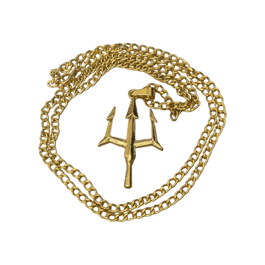 0277 - Golden Trident Cuban Necklace