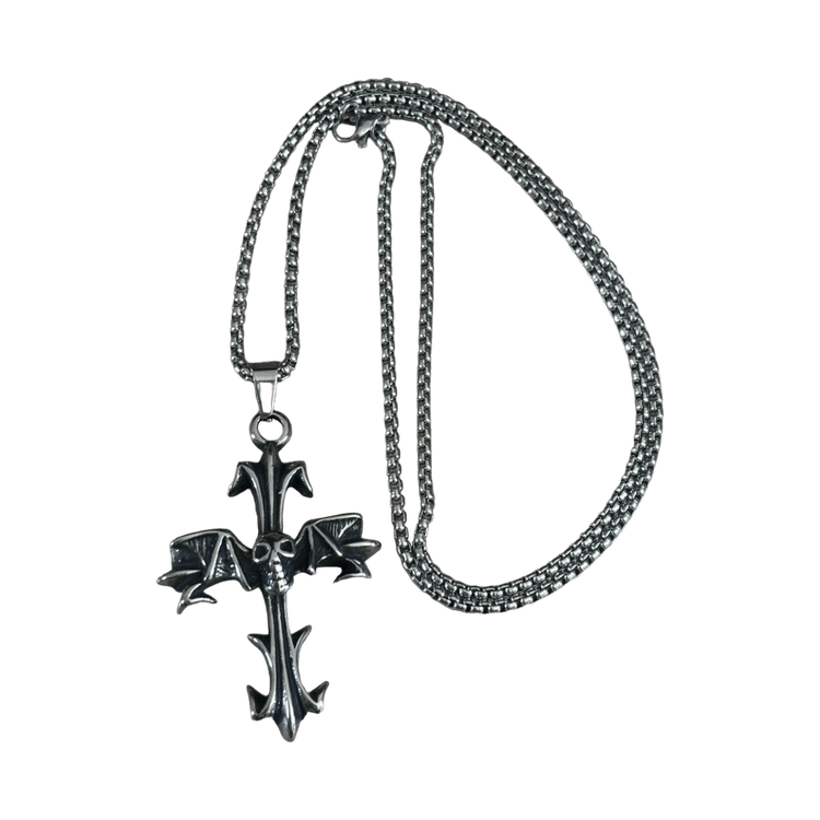 0187 - Bat Skull Cross Chain