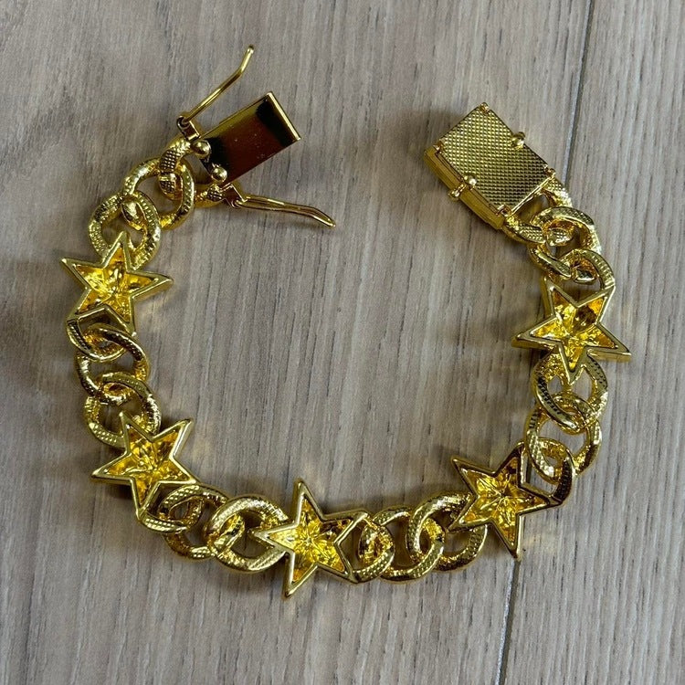 0350 - Gold Crystal Star Bracelet