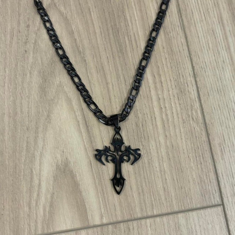 0245 - Black Vamp Cross Chain