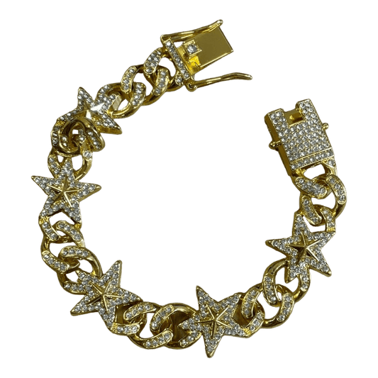 0350 - Gold Crystal Star Bracelet