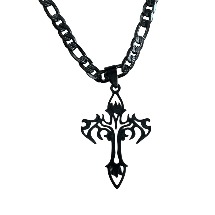 0245 - Black Vamp Cross Chain