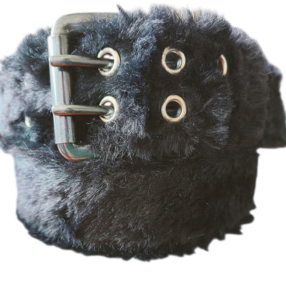 Plush Fur Grommet Belt