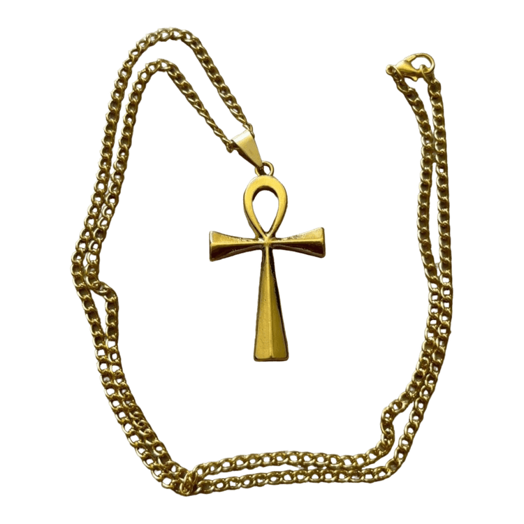 0237 - Golden Ankh Cross Chain