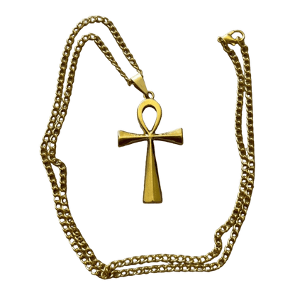 0237 - Golden Ankh Cross Chain