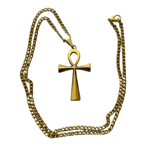 0237 - Golden Ankh Cross Chain