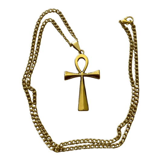 0237 - Golden Ankh Cross Chain