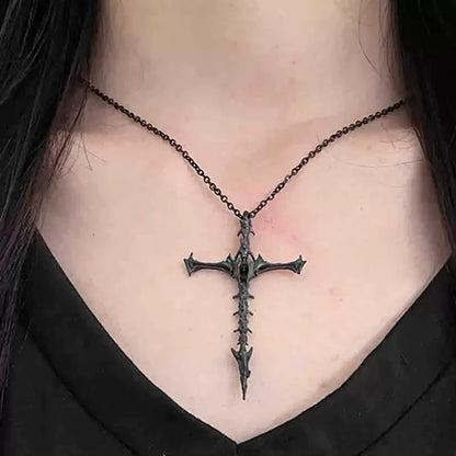 Cursed Skeleton Cross Necklace