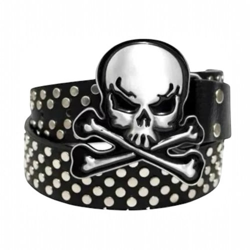 Crossbone Skull Buckle Belt