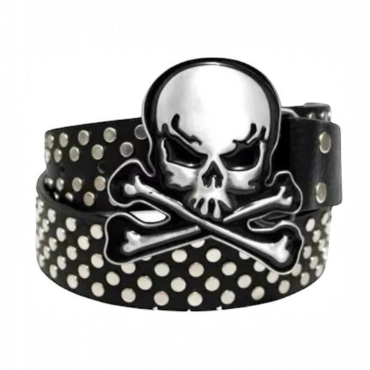 Crossbone Skull Buckle Belt
