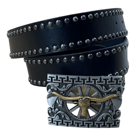 0015 - American Ox Studded Buckle Belt