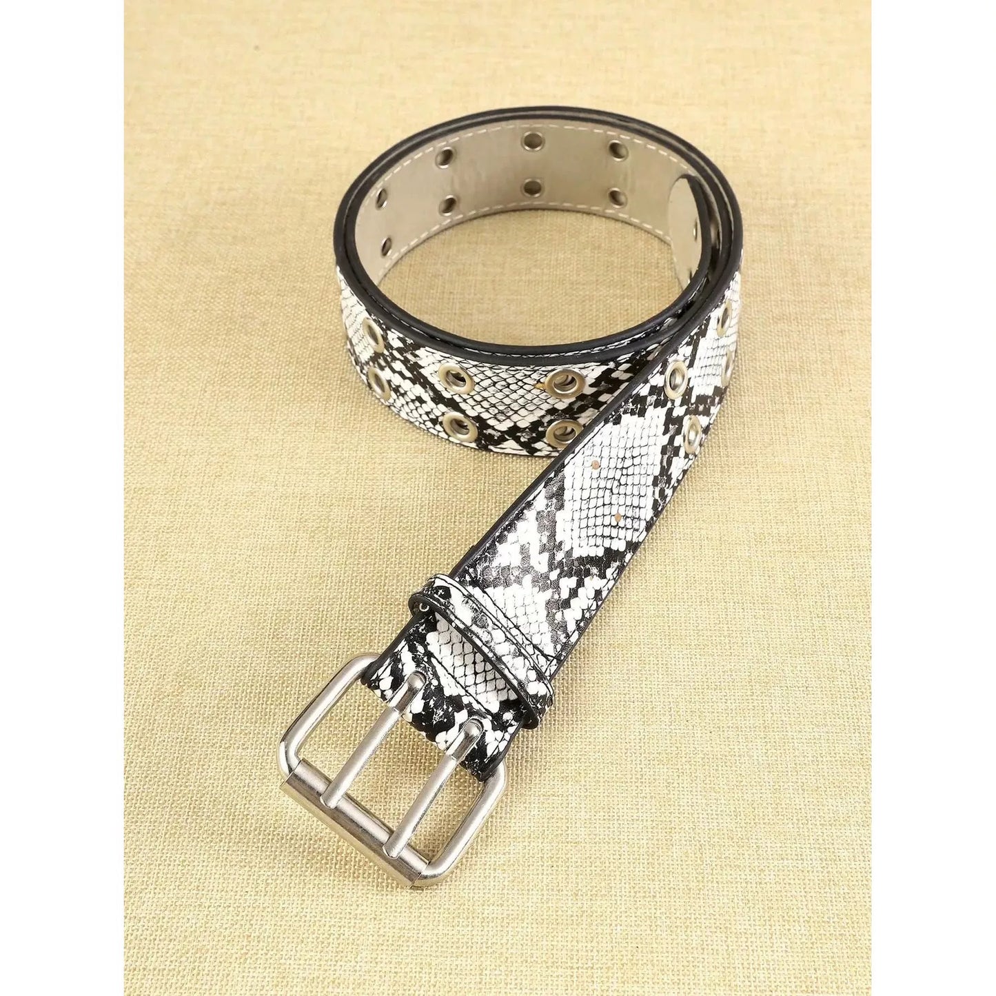 Snow Snake Scale Grommet Belt