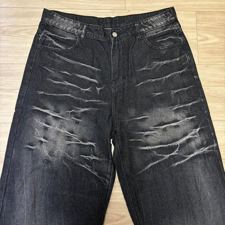 0393 - Baggy Faded Distressed Jeans