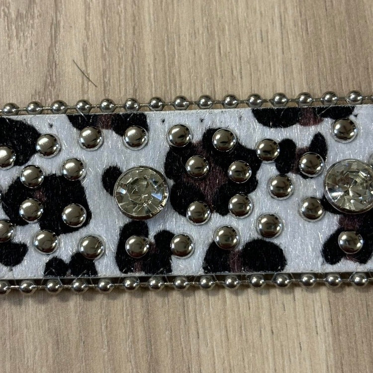 0351 - Snow Leopard Rhinestone Belt