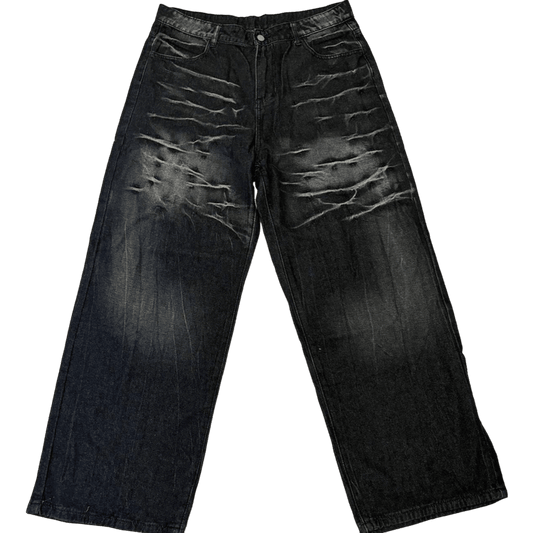 0393 - Baggy Faded Distressed Jeans