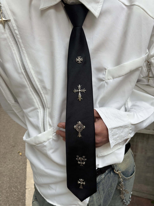 Crucifix Noir Tie