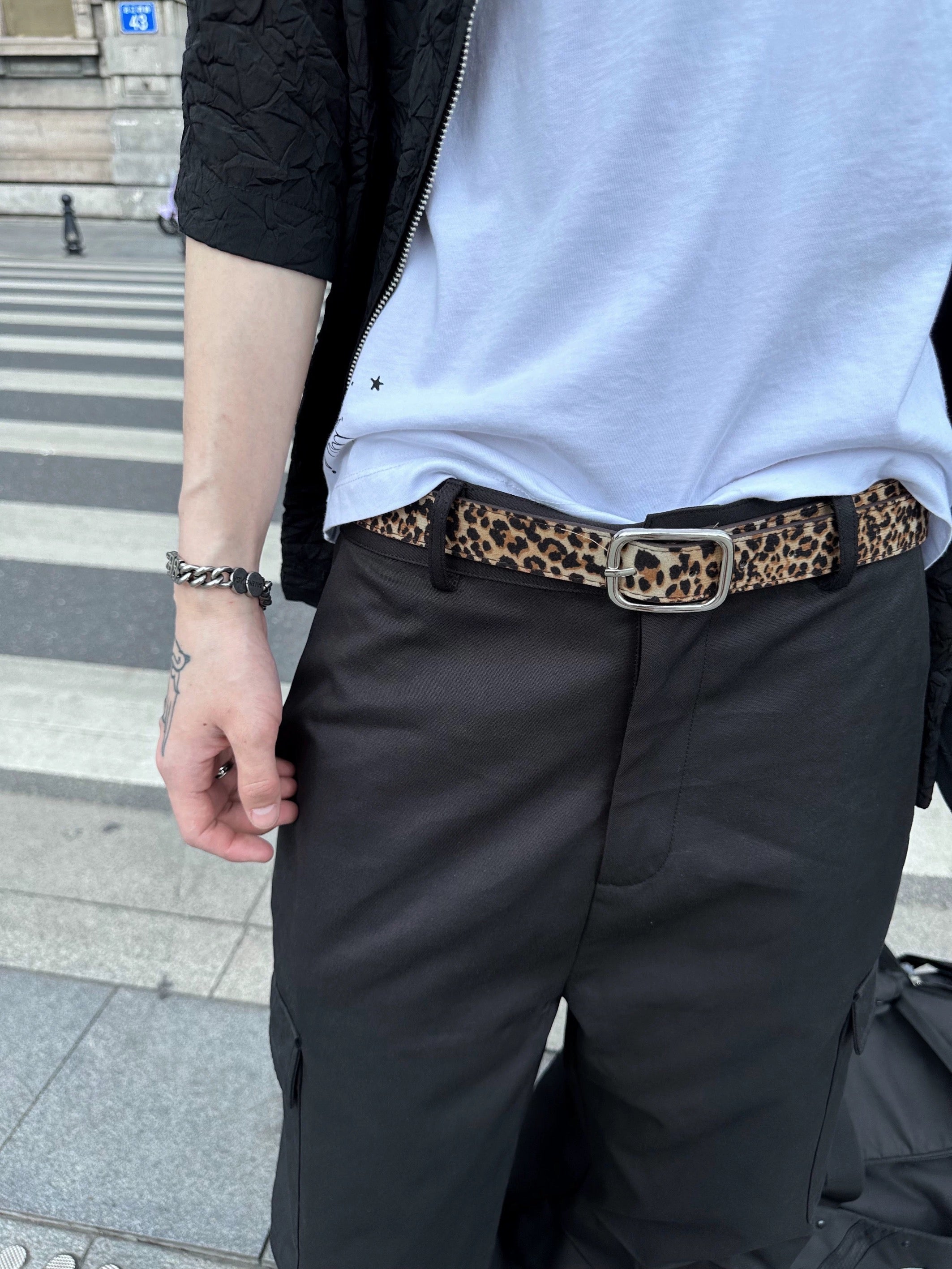 Cheetah Square Buckle Belt