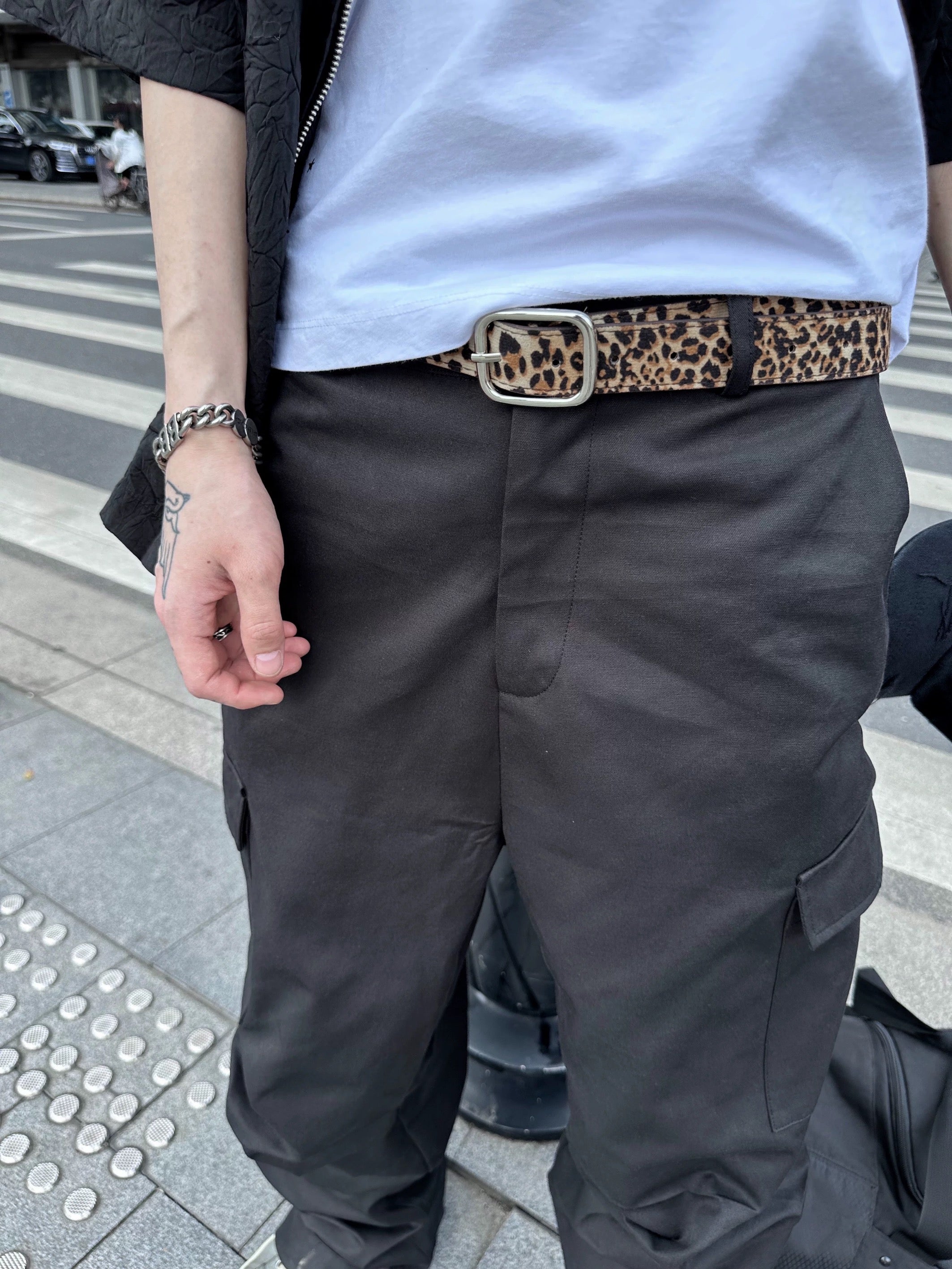 Cheetah Square Buckle Belt