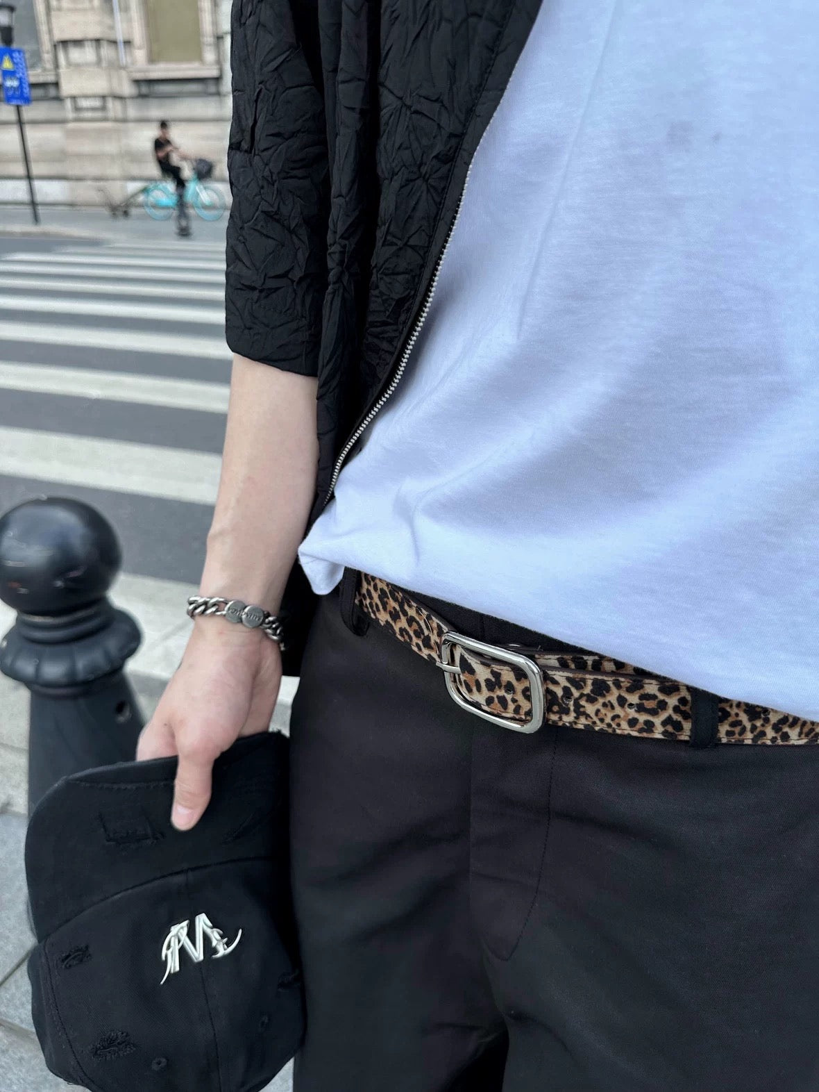 Cheetah Square Buckle Belt