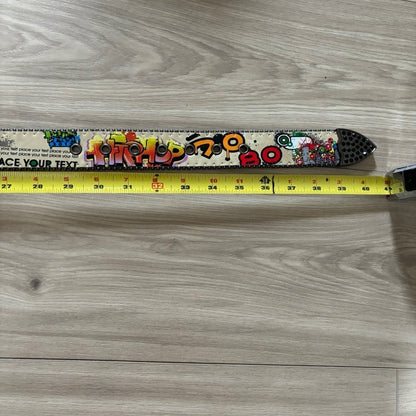 0003 - Rhinestone Buckle Graffiti Belt