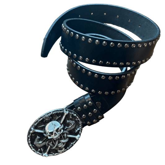 0024 - Skull-Face Rivet Belt