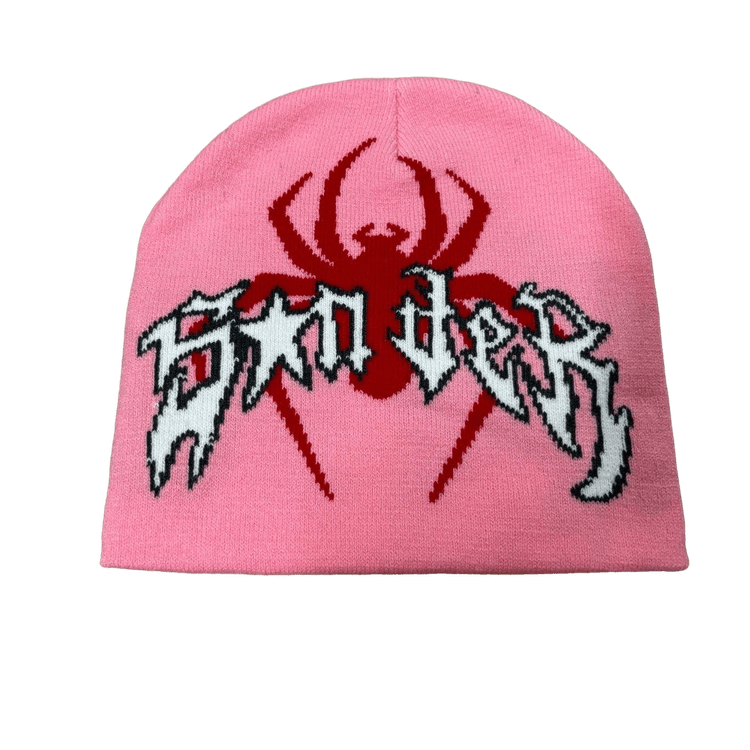 0105 - Spider Graphic Beanie (Pink)