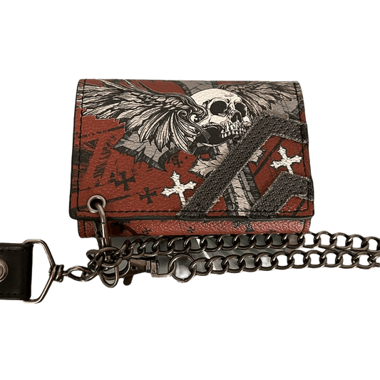 0118  - Y2K Maroon Skull Wallet