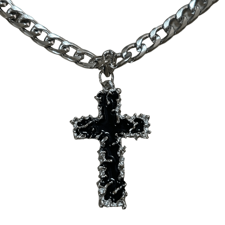 0261 - Black Cross Cuban Chain